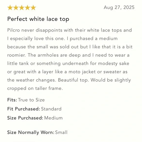 NWT Size XL - Anthropologie 100% Cotton Lace Swing Blouse (NWT USD 108) - Picture 8 of 16